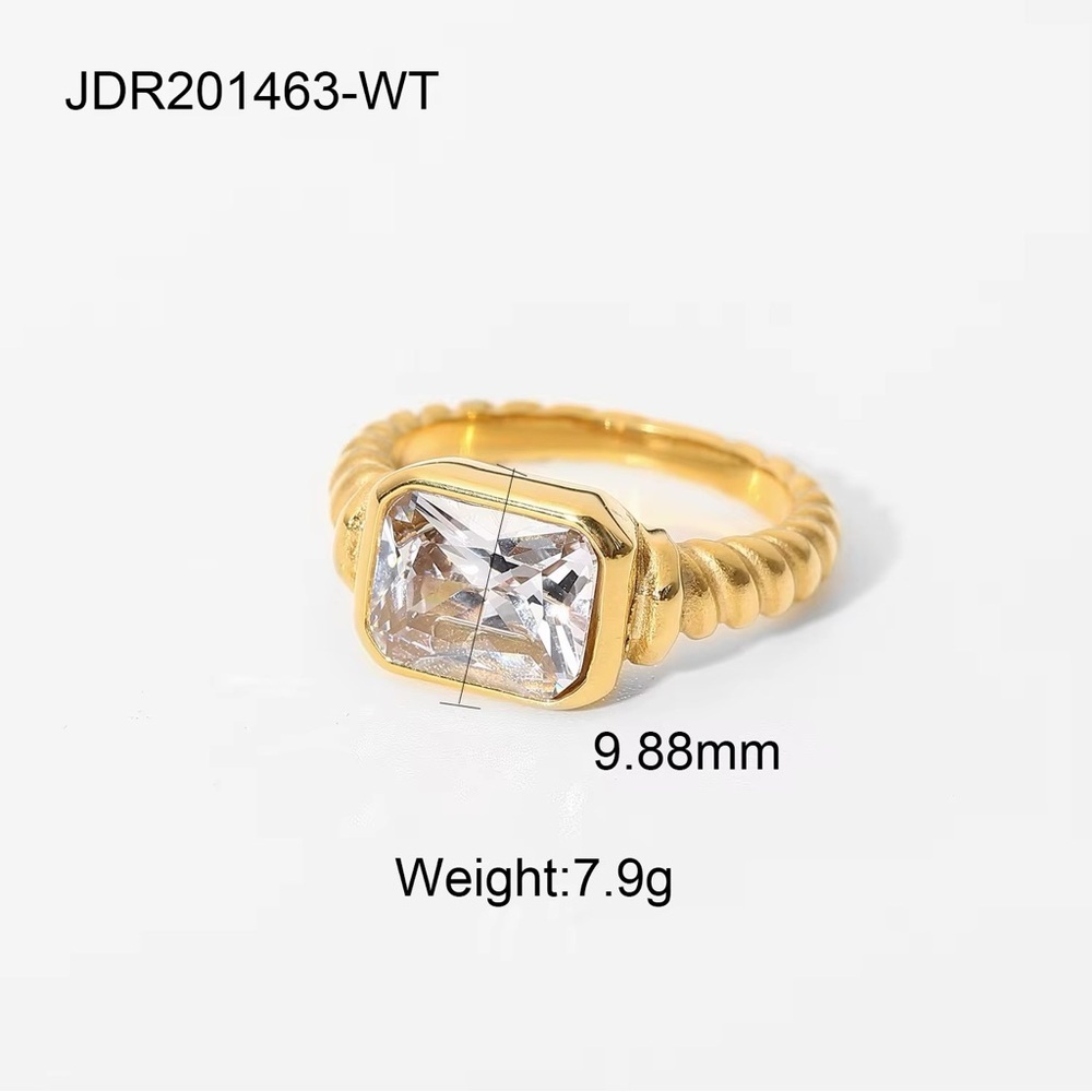 SIZE 8 | 18K Gold Plated CZ Chunky Ring - One Ring Only - Picture 5 of 6